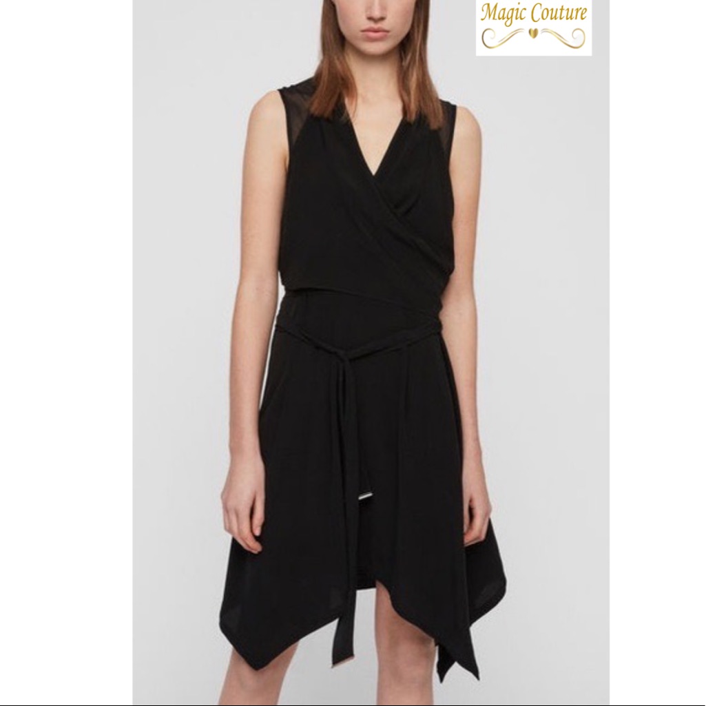 Allsaints Odessa Unique Wrap Tie Dress